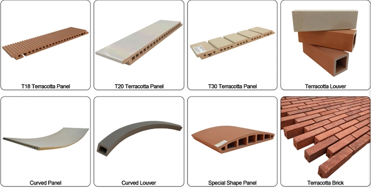 Togen Building Material Extrior Wall Beige Terracotta Panel Curtain Wall Brick Cladding