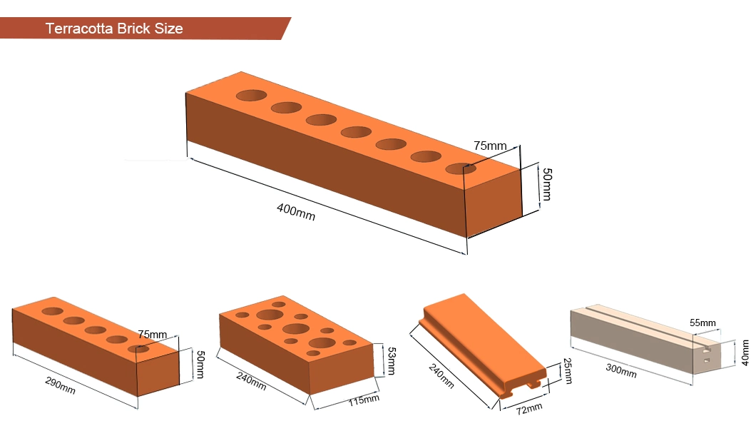 Togen Terracotta Panel Clay Facing Brick for Curtain Wall